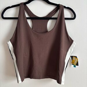 Brown Athletic Crop Top